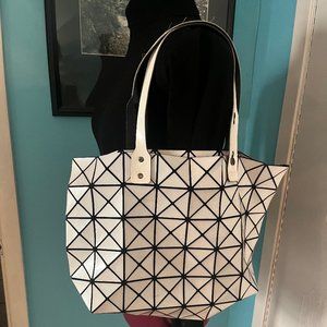 White and Black Geometric Handbag